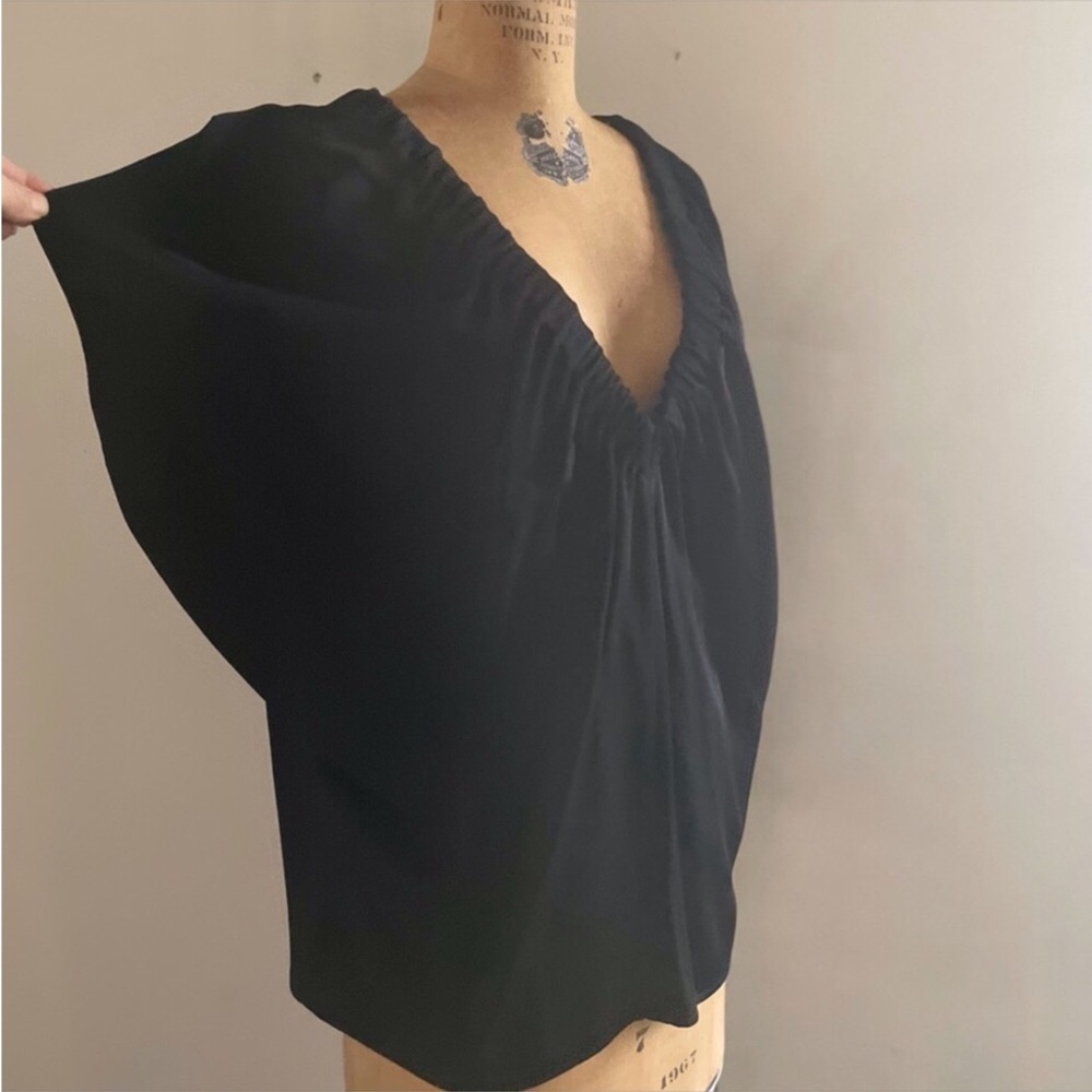 ZERO + MARIA CORNEJO] Signature Black Ruched Neck Tilly Tunic Top - Picture 10 of 15